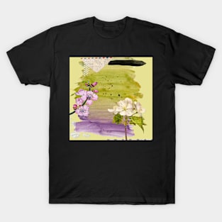 Green Tea mixed media collage T-Shirt